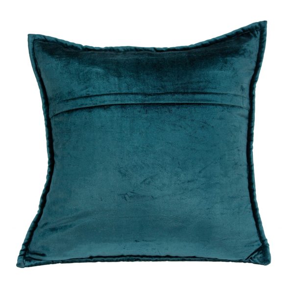 20" x 7" x 20" Transitional Teal Solid Quilted Pillow Cover With Poly Insert - Image 2