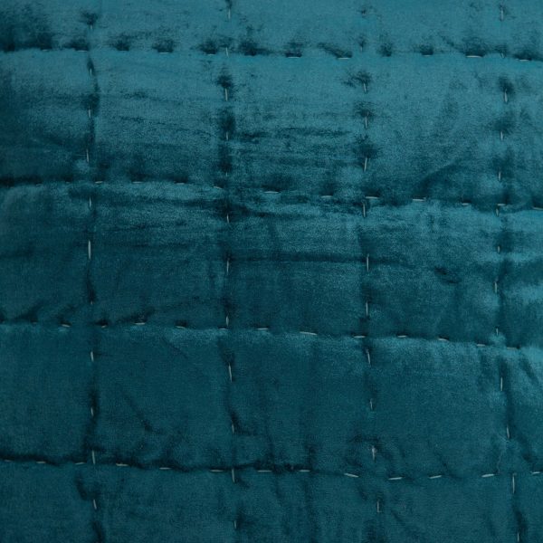 20" x 7" x 20" Transitional Teal Solid Quilted Pillow Cover With Poly Insert - Image 5