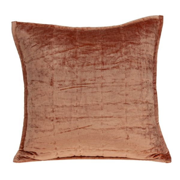 20" x 7" x 20" Transitional Orange Solid Quilted Pillow Cover With Poly Insert