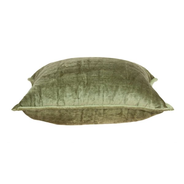 20" x 7" x 20" Transitional Olive Solid Quilted Pillow Cover With Poly Insert - Image 3
