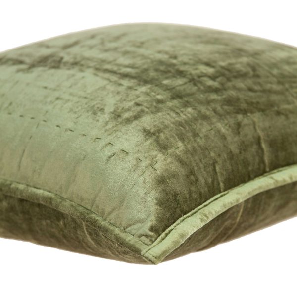 20" x 7" x 20" Transitional Olive Solid Quilted Pillow Cover With Poly Insert - Image 4