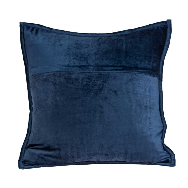 20" x 7" x 20" Transitional Navy Blue Quilted Pillow Cover With Poly Insert - Image 2