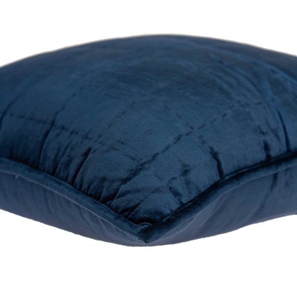 20" x 7" x 20" Transitional Navy Blue Quilted Pillow Cover With Poly Insert - Image 4