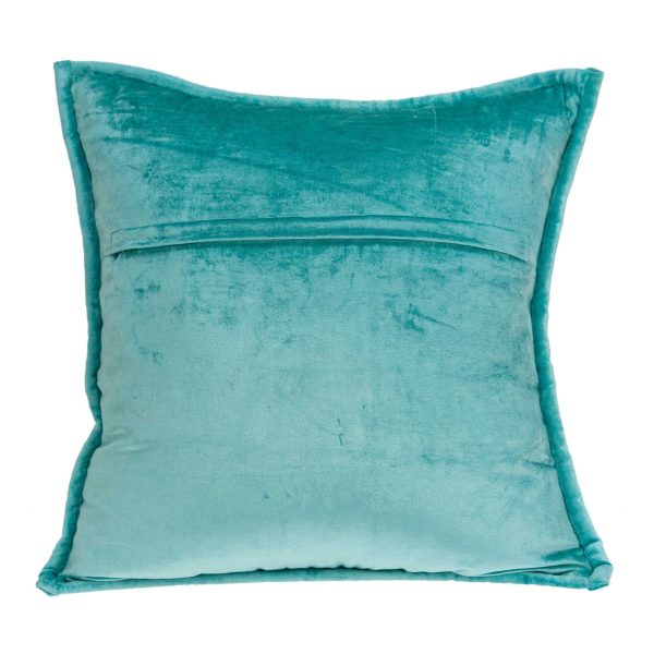 20" x 7" x 20" Transitional Aqua Solid Quilted Pillow Cover With Poly Insert - Image 2