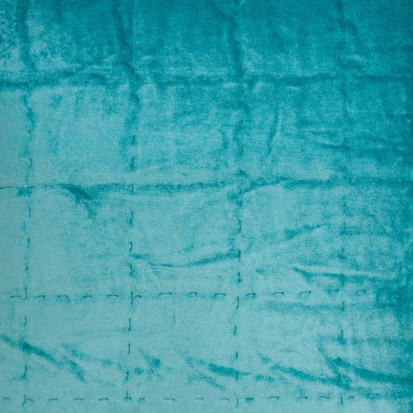 20" x 7" x 20" Transitional Aqua Solid Quilted Pillow Cover With Poly Insert - Image 5