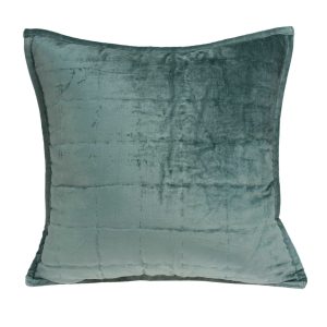 20" x 7" x 20" Transitional Sea Foam Solid Quilted Pillow Cover With Poly Insert