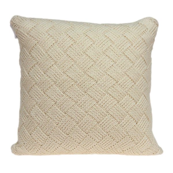 20" x 7" x 20" Transitional Beige Pillow Cover With Poly Insert