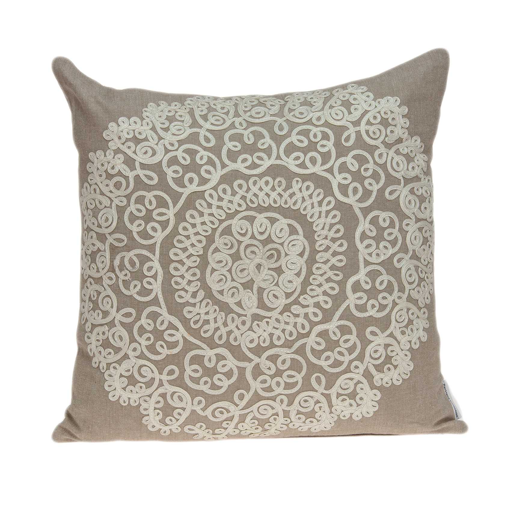 20" x 0.5" x 20" Traditional Tan Pillow Cover