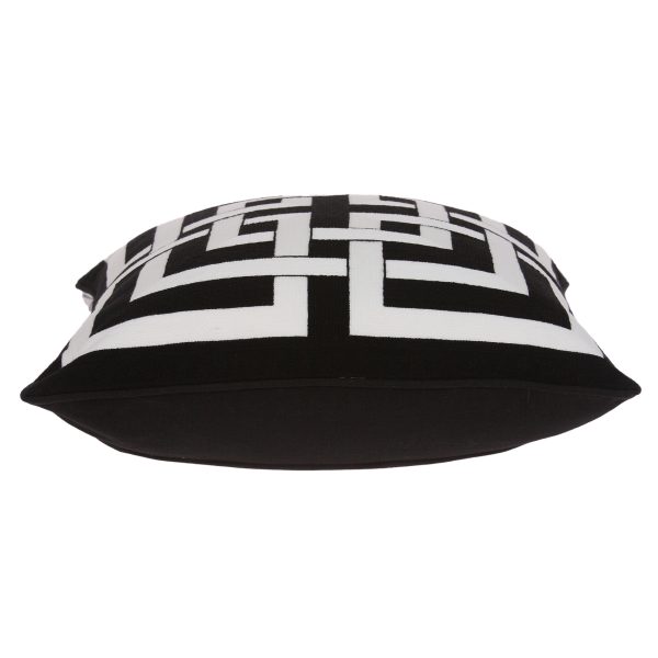20" x 7" x 20" Transitional Black and White Pillow Cover With Poly Insert - Image 3