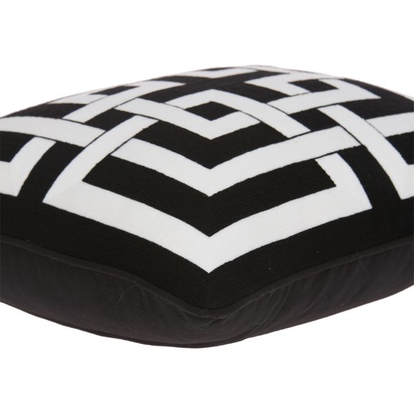 20" x 7" x 20" Transitional Black and White Pillow Cover With Poly Insert - Image 4