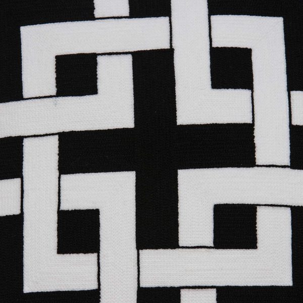 20" x 7" x 20" Transitional Black and White Pillow Cover With Poly Insert - Image 5