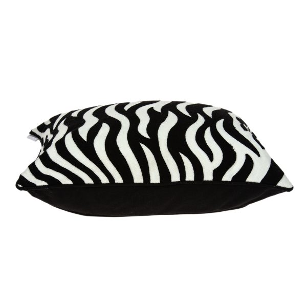 20" x 7" x 20" Transitional Black and White Zebra Pillow Cover With Poly Insert - Image 3