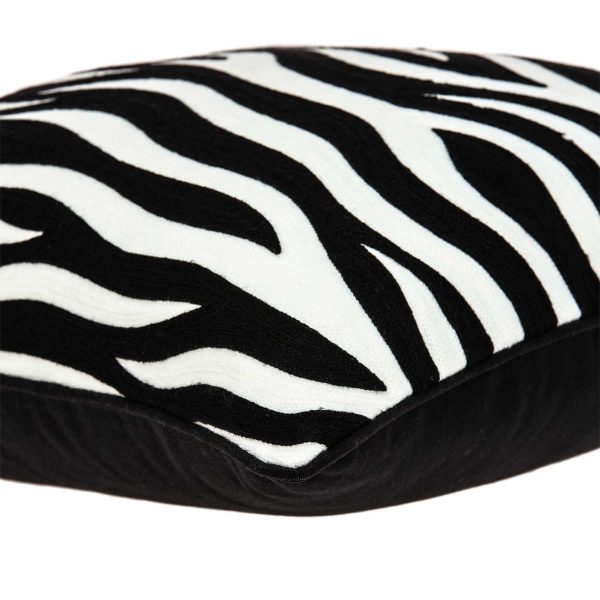 20" x 7" x 20" Transitional Black and White Zebra Pillow Cover With Poly Insert - Image 4