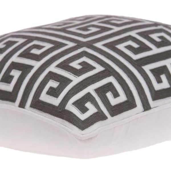 20" x 7" x 20" Cool Transitional Gray and White Pillow Cover With Poly Insert - Image 4
