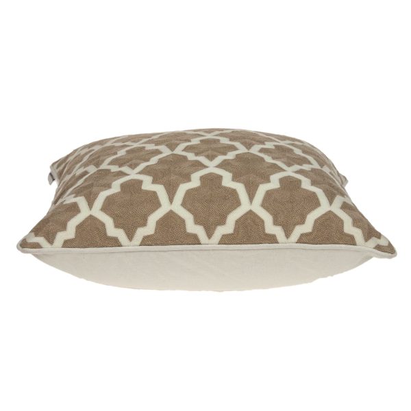 20" x 7" x 20" Transitional Beige and White Pillow Cover With Poly Insert - Image 3