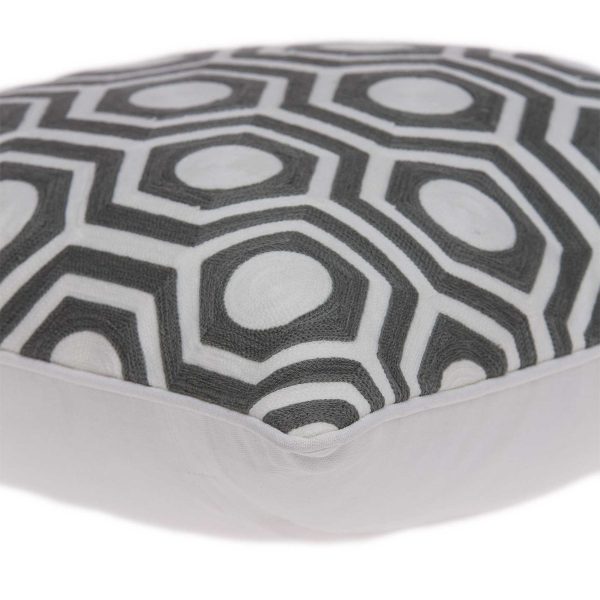 20" x 7" x 20" Cool Gray and White Pillow Cover With Poly Insert - Image 4