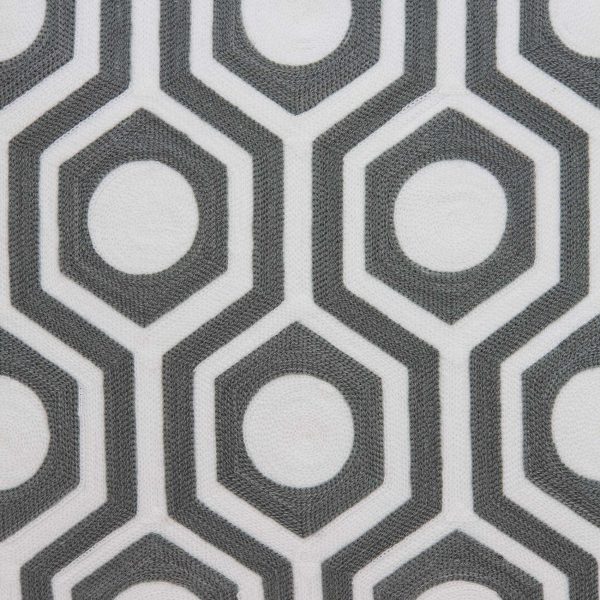 20" x 7" x 20" Cool Gray and White Pillow Cover With Poly Insert - Image 5