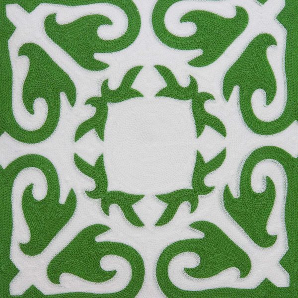 20" x 7" x 20" Traditional Green and White Accent Pillow Cover With Poly Insert - Image 5