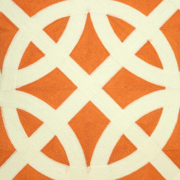 20" x 7" x 20" Transitional Orange Pillow Cover With Poly Insert - Image 5
