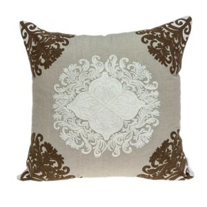 20" x 7" x 20" Traditional Beige Pillow Cover With Poly Insert