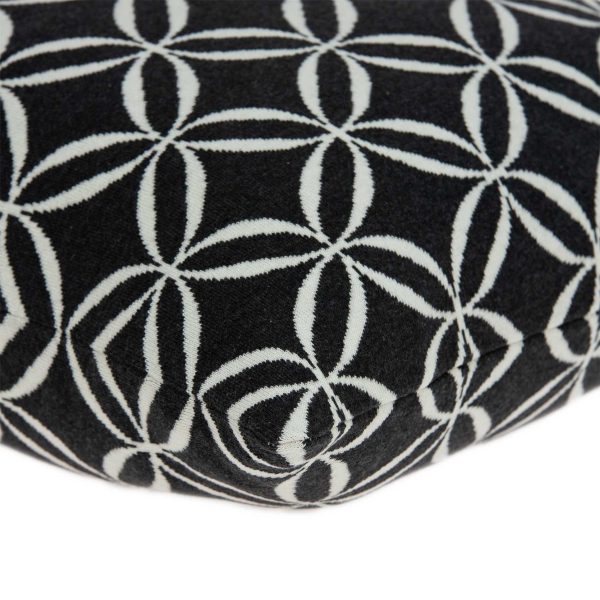 20" x 7" x 20" Transitional Black Pillow Cover With Down Insert - Image 4