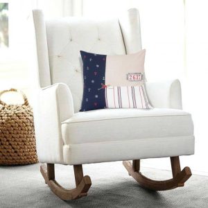 20" x 7" x 20" Nautical Multicolor Pillow Cover With Down Insert