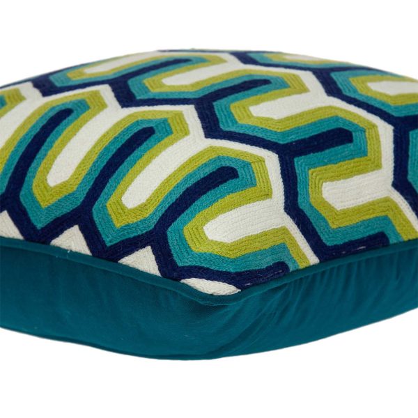 20" x 7" x 20" Handmade Transitional Multicolored Pillow Cover With Poly Insert - Image 4