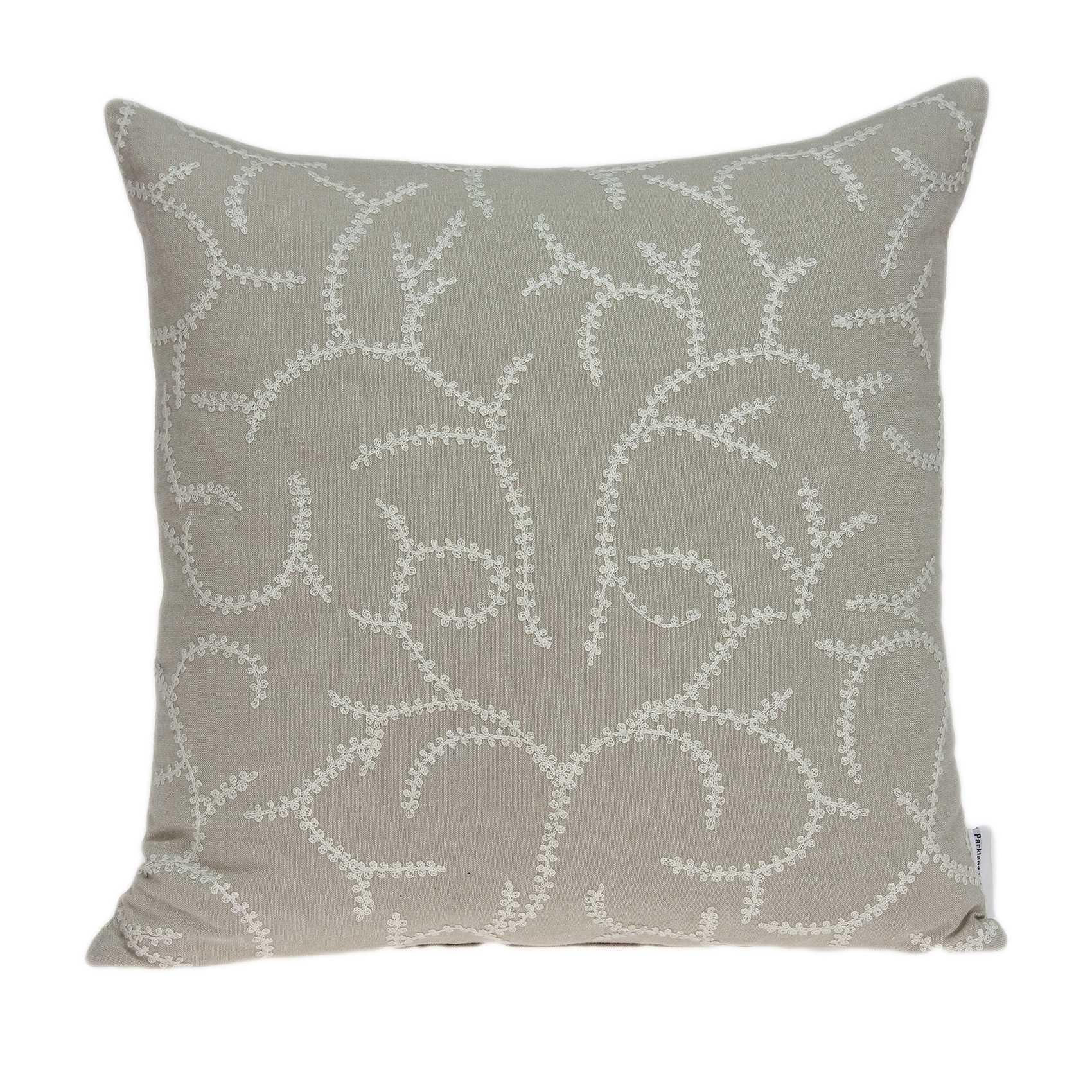 20" x 7" x 20" Charming Transitional Beige Cotton Pillow Cover With Down Insert