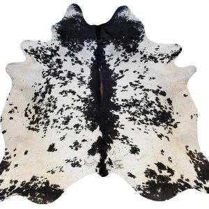 6.5 Ft  Black and White Brindled Cowhide Rug