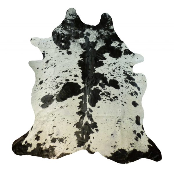 6.5 Ft  Black and White Brindled Cowhide Rug - Image 2