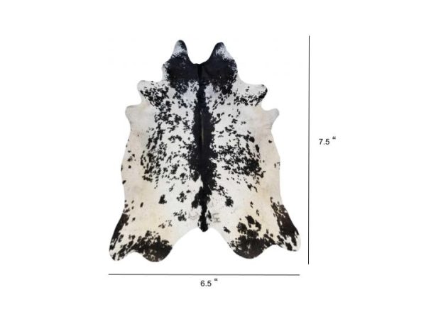 6.5 Ft  Black and White Brindled Cowhide Rug - Image 4