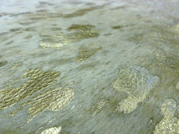 6.5 Ft  Gold Devore Brindled Cowhide Rug - Image 2