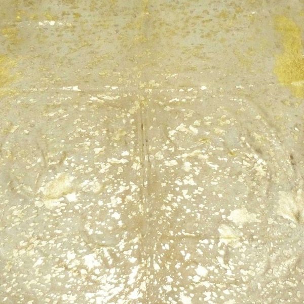 6.5 Ft  Gold Devore Brindled Cowhide Rug - Image 4