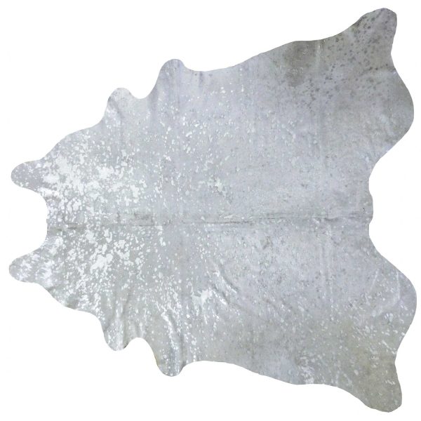 6.5 Ft  Silver Devore Brindled Cowhide Rug - Image 3
