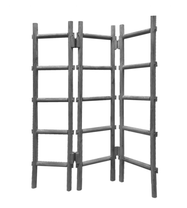 54 x 1.5 x 59 Gray Wood Blanket Rack  Screen - Image 4