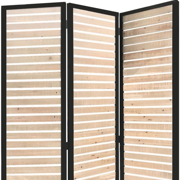 41 x 1.5 x 67 Natural Brown Wood And Metal  Screen - Image 4