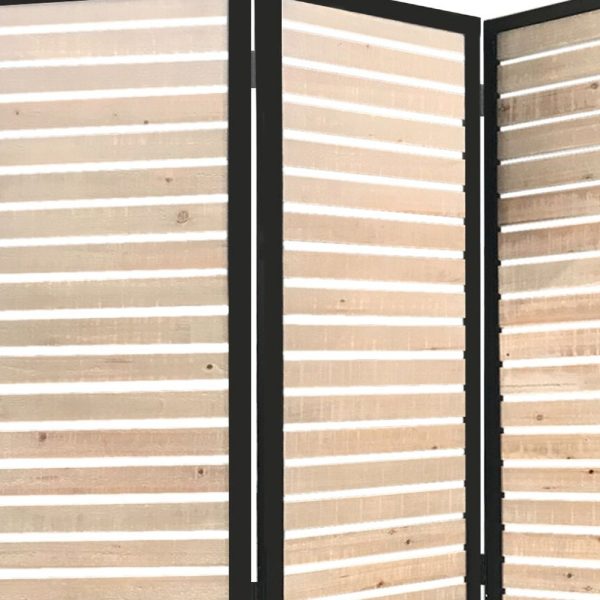 41 x 1.5 x 67 Natural Brown Wood And Metal  Screen - Image 5