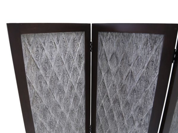 Versatile Dark Wood Three Panel Room Divider Screen - Image 2