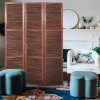 Warm Brown Three Panel Room Divider Screen - Image 2