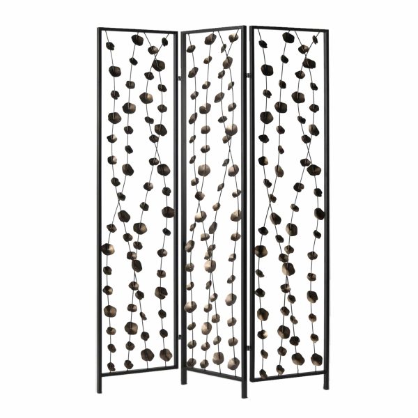 48 x 1 x 71 Gray And Bronze Metal Falling Blooms  Screen - Image 3