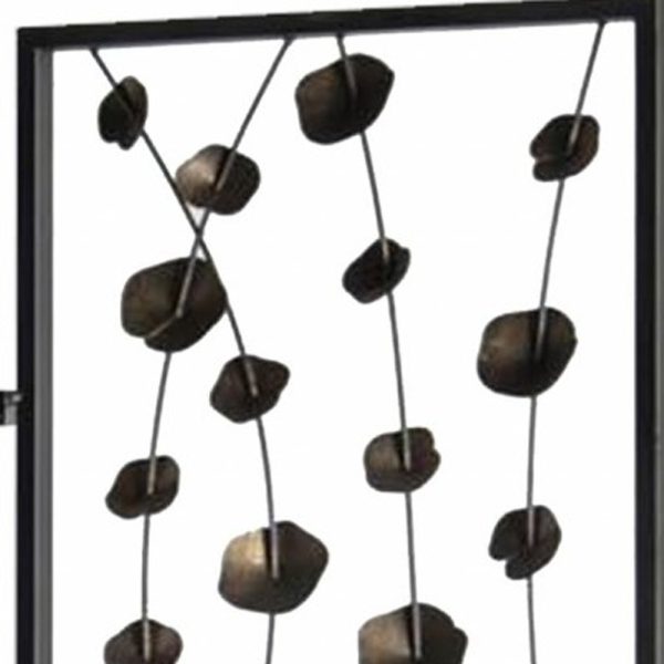 48 x 1 x 71 Gray And Bronze Metal Falling Blooms  Screen - Image 4