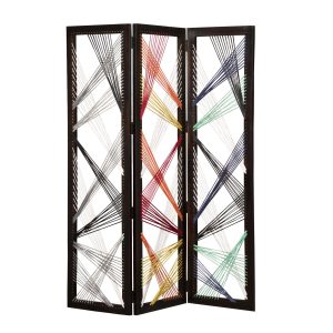 61 x 1.5 x 72 Multicolor Fabric And Wood Traverse  Screen