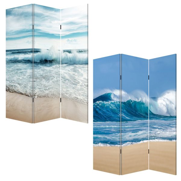 48 x 1 x 72 Multicolor Canvas Surf's Up - 3 Panel Screen - Image 3