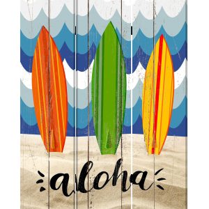 48 x 1 x 72 Multicolor Canvas Beach Treasures - 3 Panel Screen