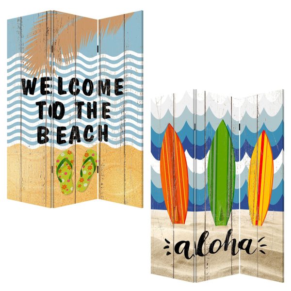 48 x 1 x 72 Multicolor Canvas Beach Treasures - 3 Panel Screen - Image 2