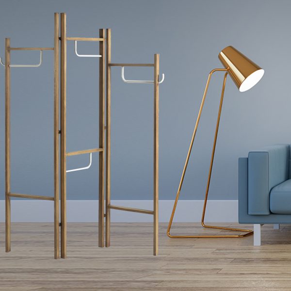 Contemporary Scandinavian Style Three Panel Room Divider Screen - Image 2