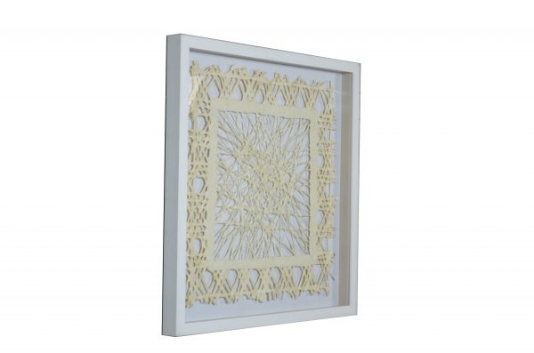 White and Natural Cut Paper Shadow Box Wall Art - Image 2