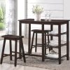 3 Piece Counter Height Set In Walnut