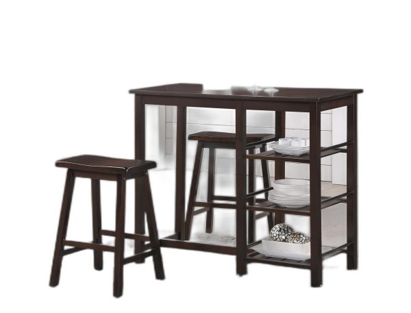 3 Piece Counter Height Set In Walnut - Image 2