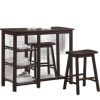 3 Piece Counter Height Set In Walnut - Image 3